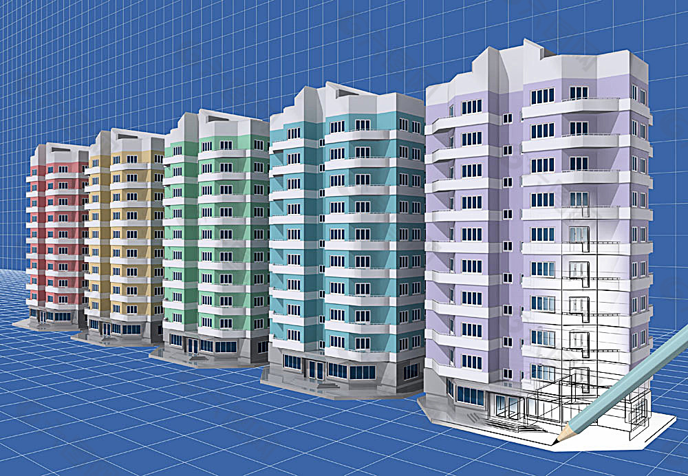 3D建筑模型与立体格子空间