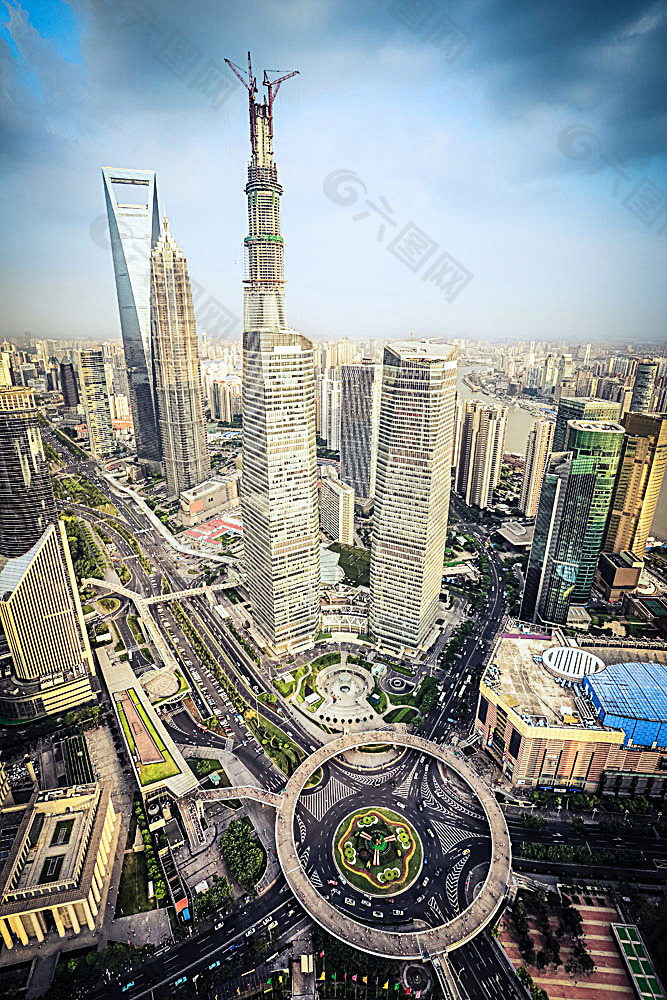 俯览上海城市建筑
