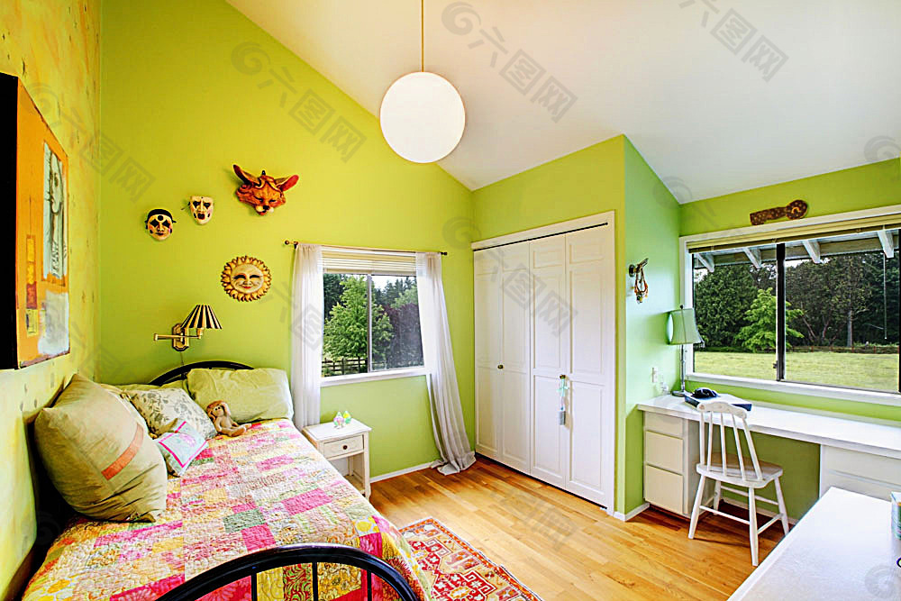 绿色主题卧室设计