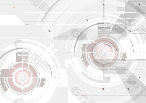 白色透明科技感圆圈PSD素材