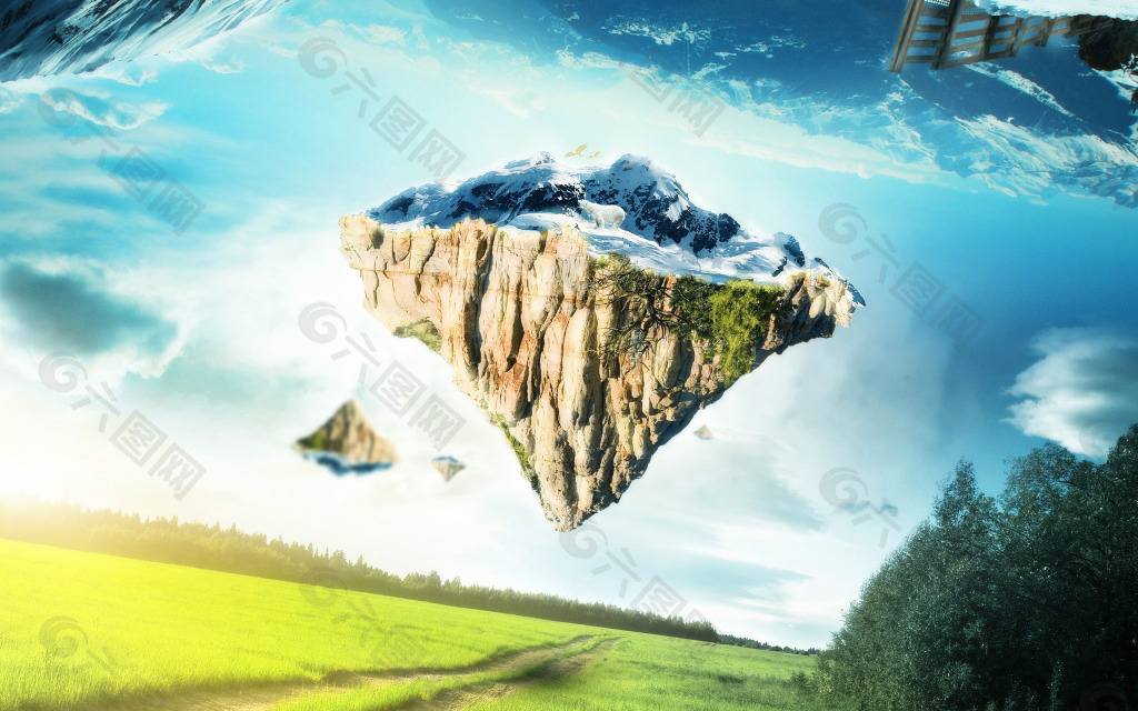 漂浮的北极岛屿背景素材