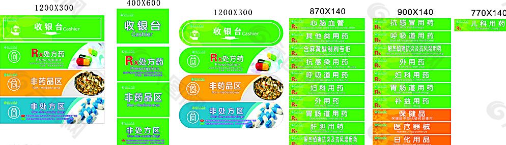 药房标识牌分类牌图片