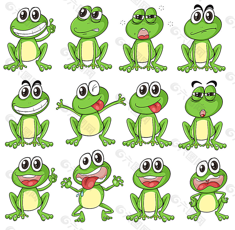 卡通青蛙表情图集