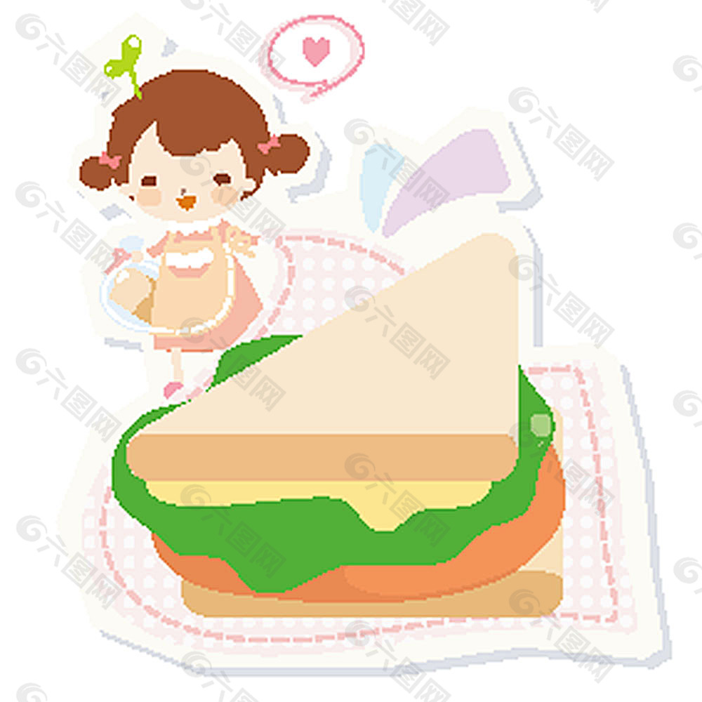 三明治与女孩