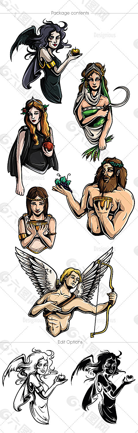 希腊神话人物插画