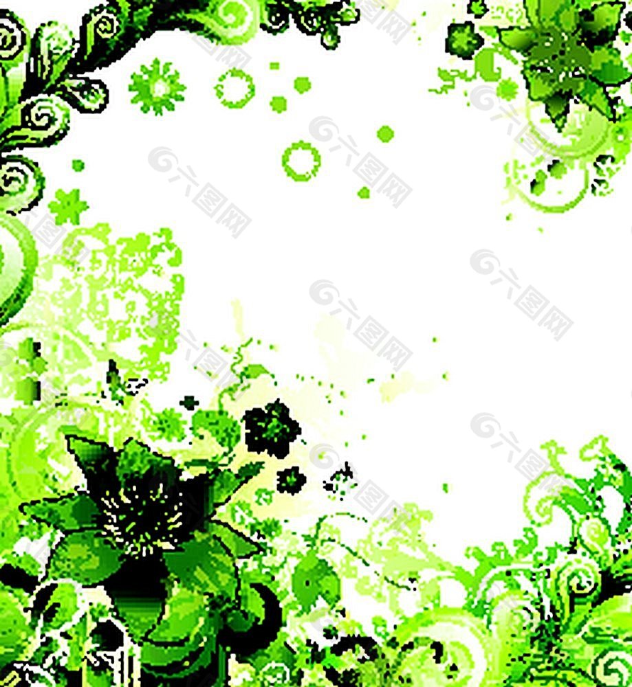 时尚潮流花纹墨迹背景图片