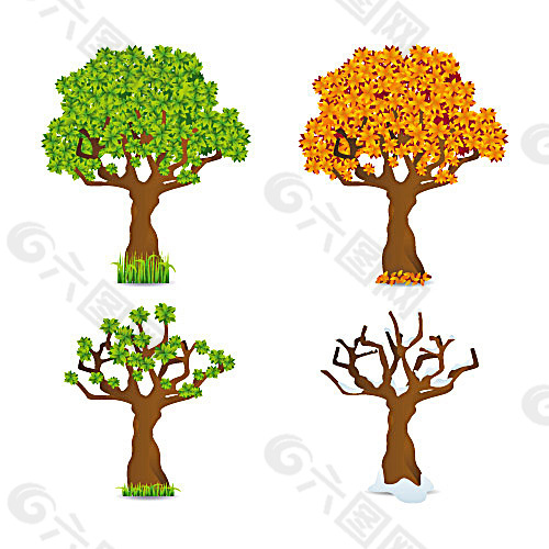 树的四季素材