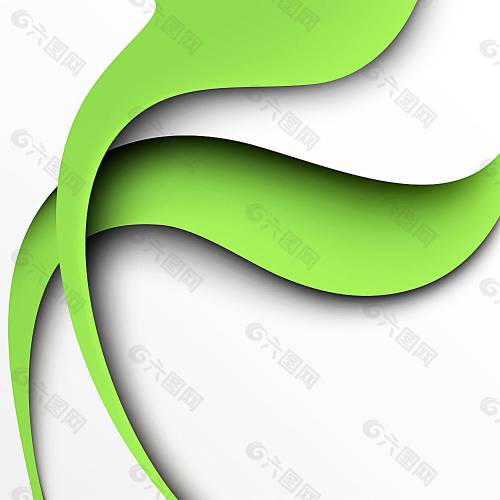绿色立体感曲线背景素材