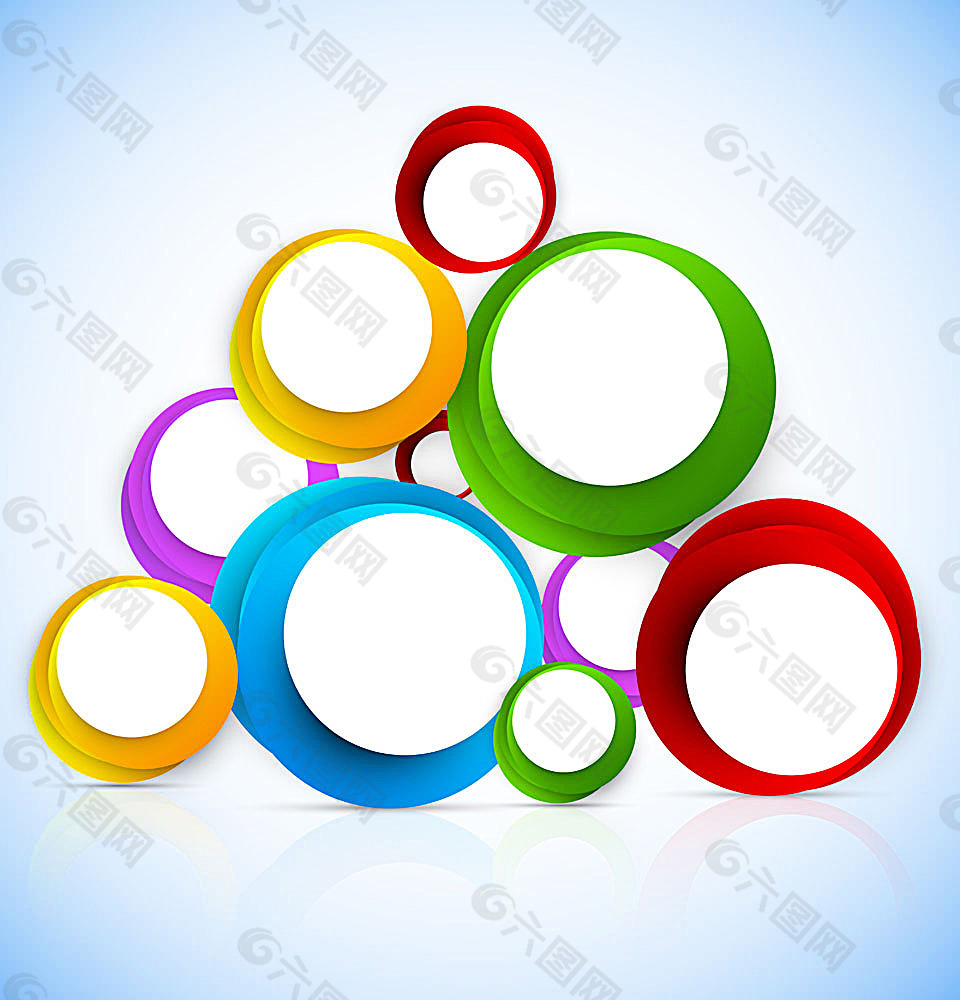 彩色立体圆环背景