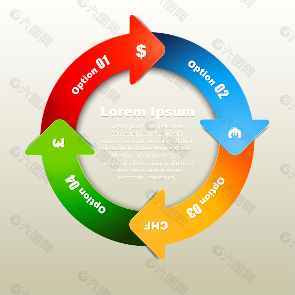 彩色圆形循环图设计元素素材免费下载 图片编号 六图网