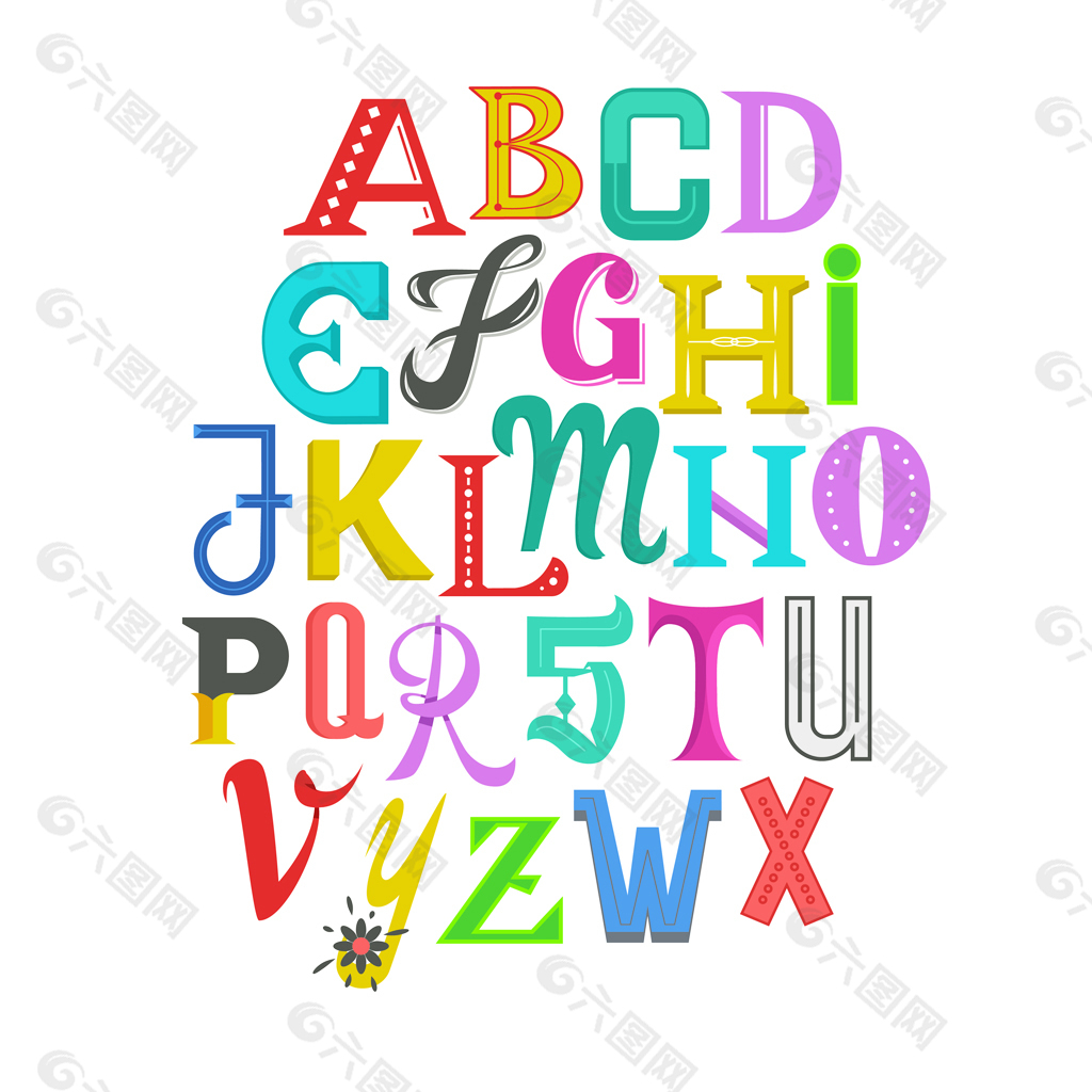 彩色字母可复制图片