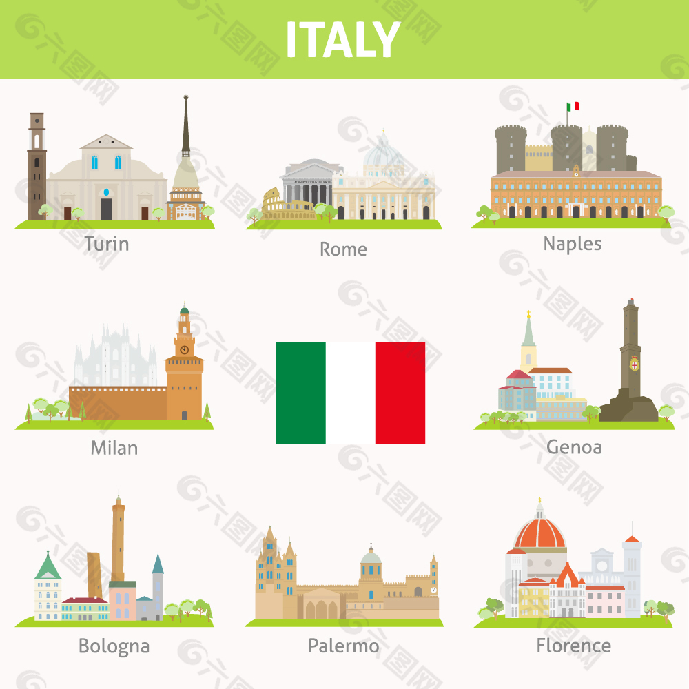 意大利城市矢量图