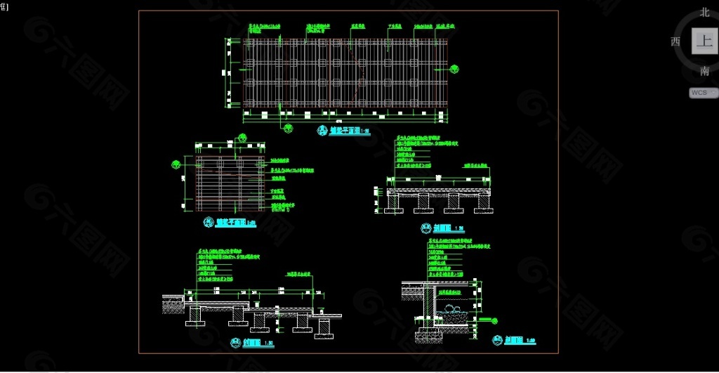 景观亲水木平台施工图