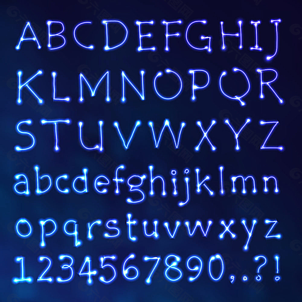 蓝色水晶英文字母
