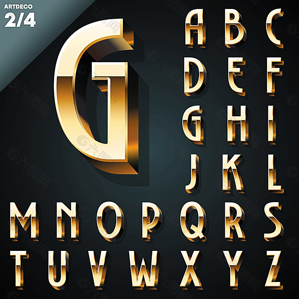 G立体金色字母