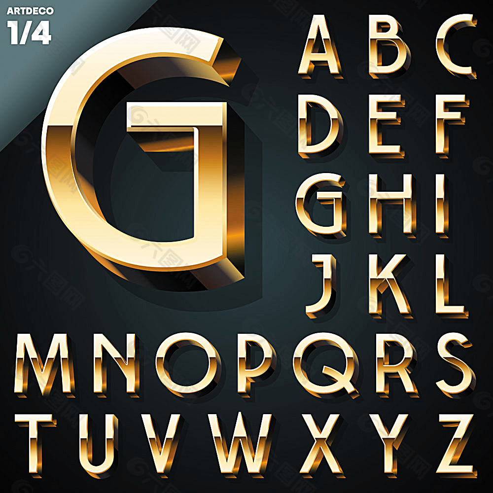 G立体金色字母