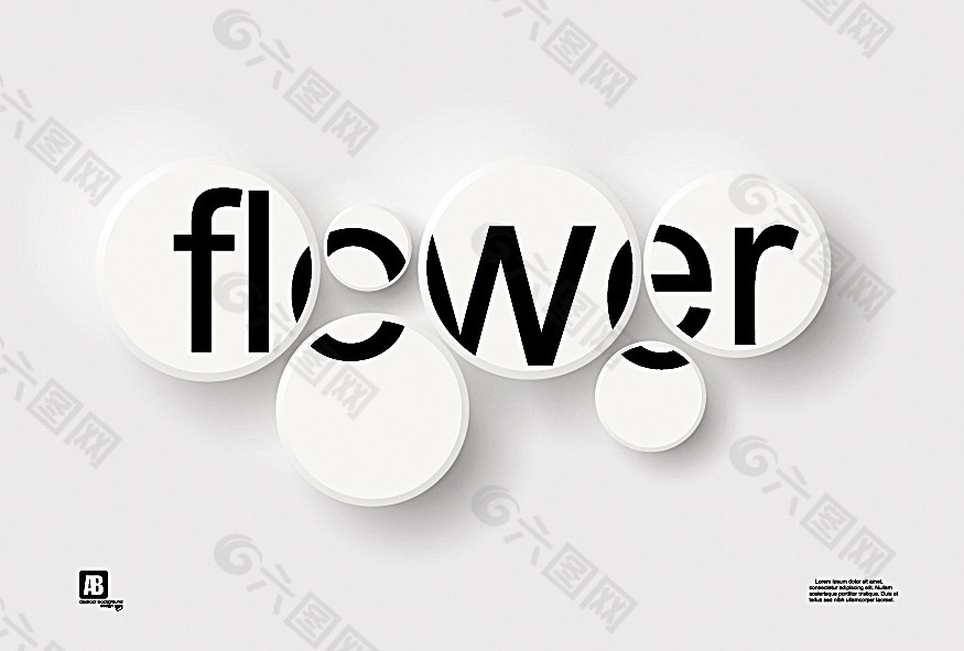 flower字母立体背景