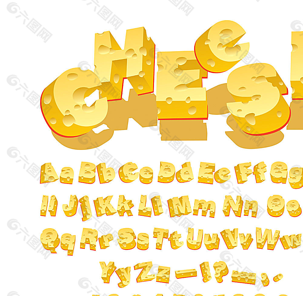 矢量奶酪字体设计