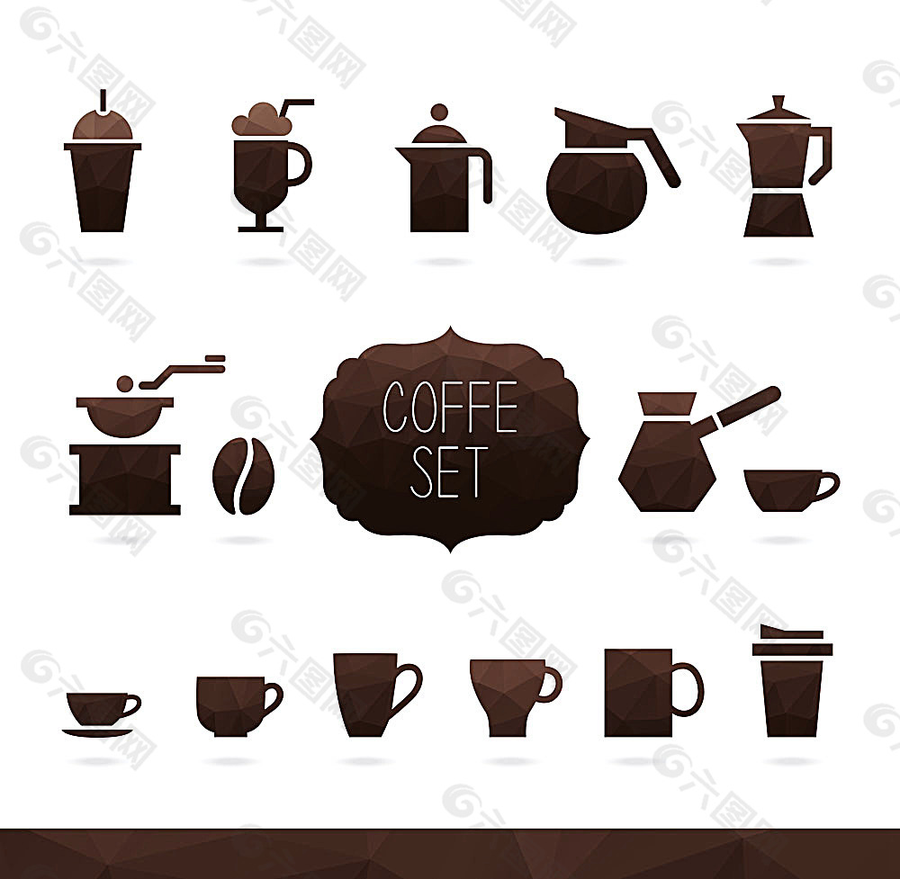 黑色咖啡工具图标