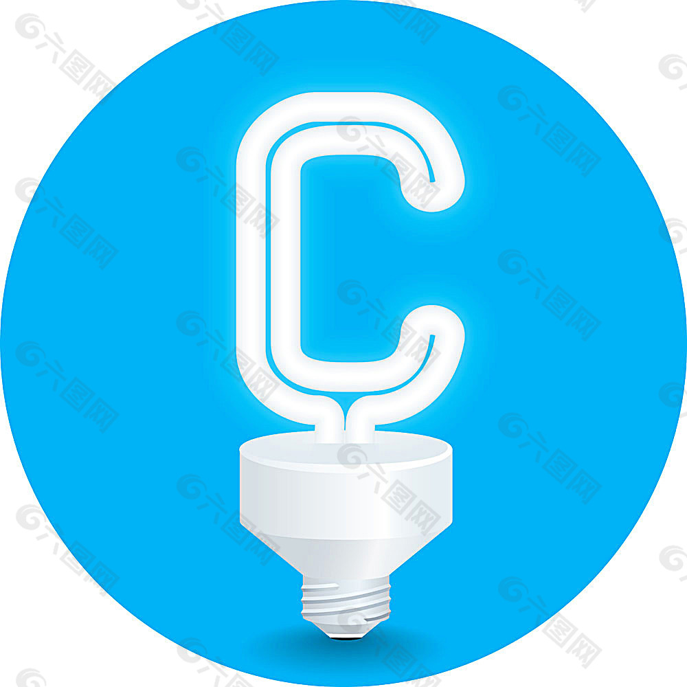 创意字母C灯管