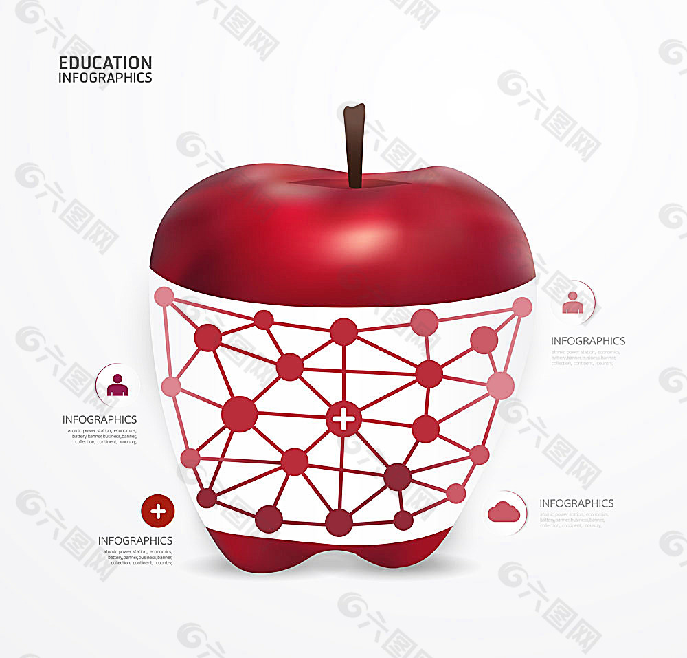 红色苹果信息图表