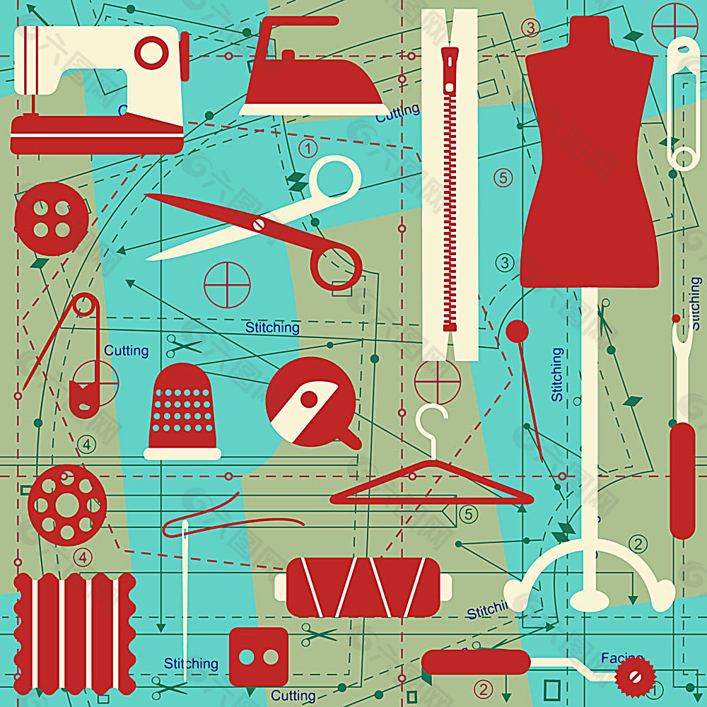 创意服装缝纫元素