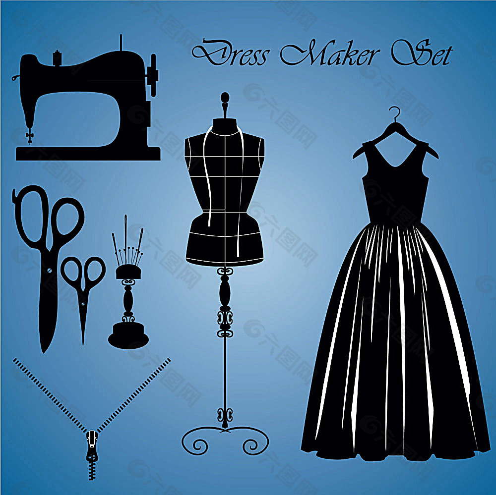 缝纫机和裙子