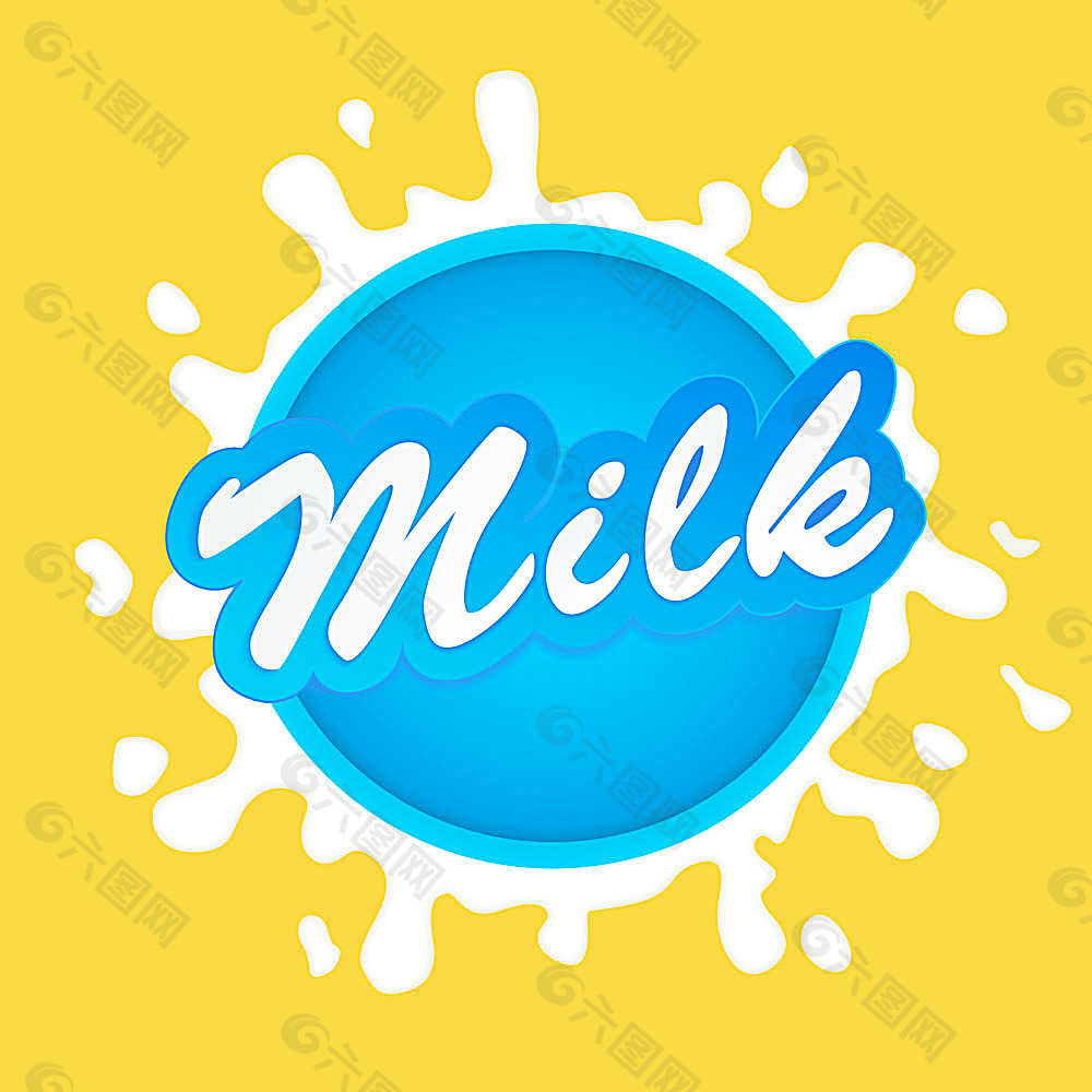牛奶标志设计矢量素材