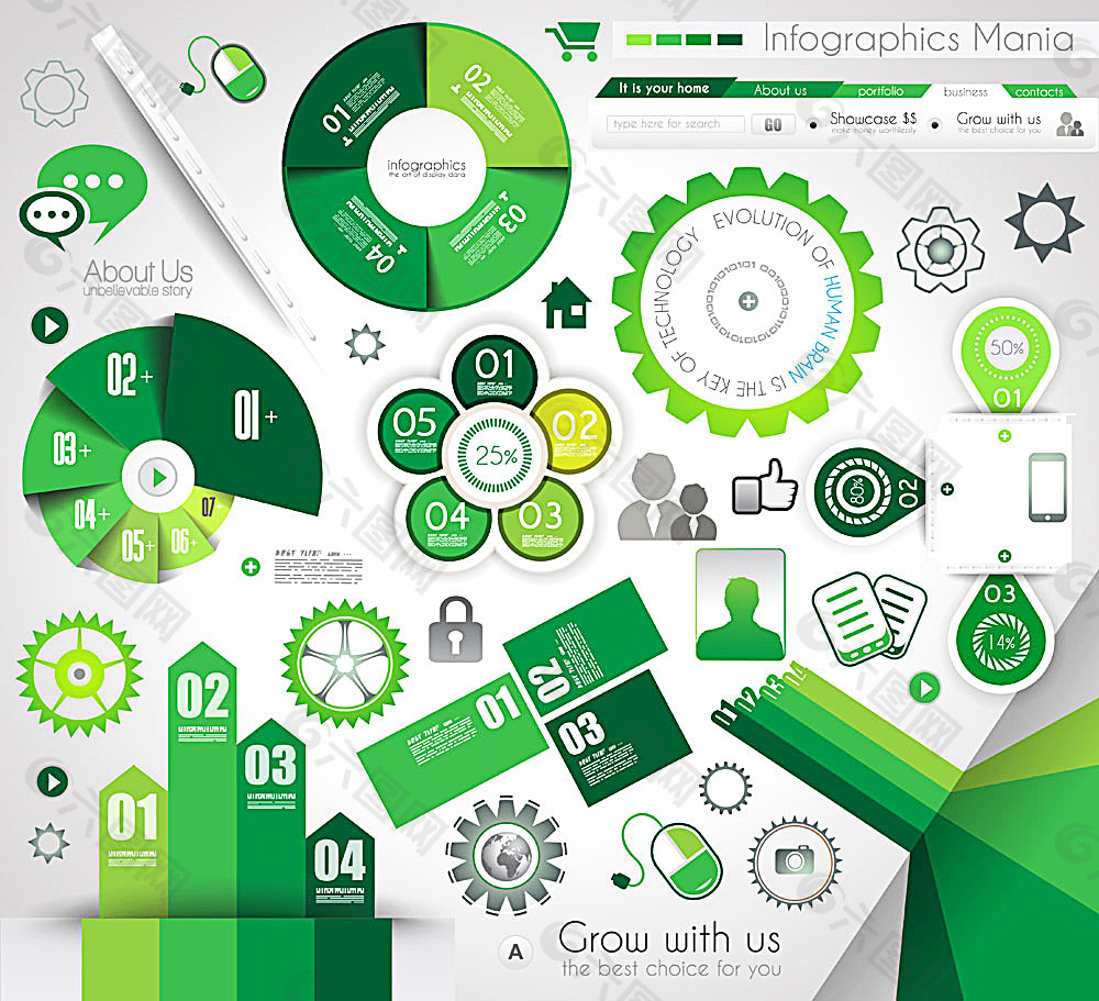 绿色环保信息图表