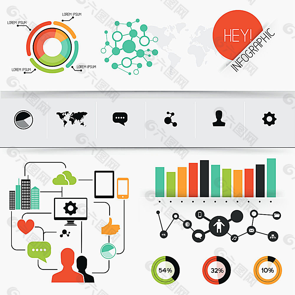 創意信息圖表設計元素素材免費下載(圖片編號:6009497)-六圖網