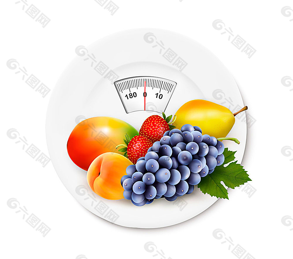体重仪上的水果