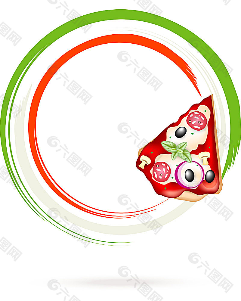 圆环和披萨插画