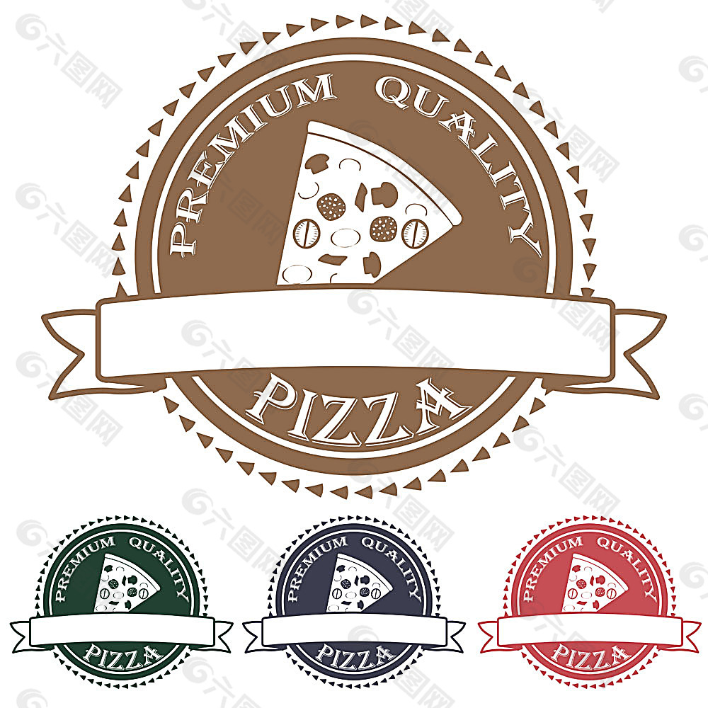 披萨标签和条幅