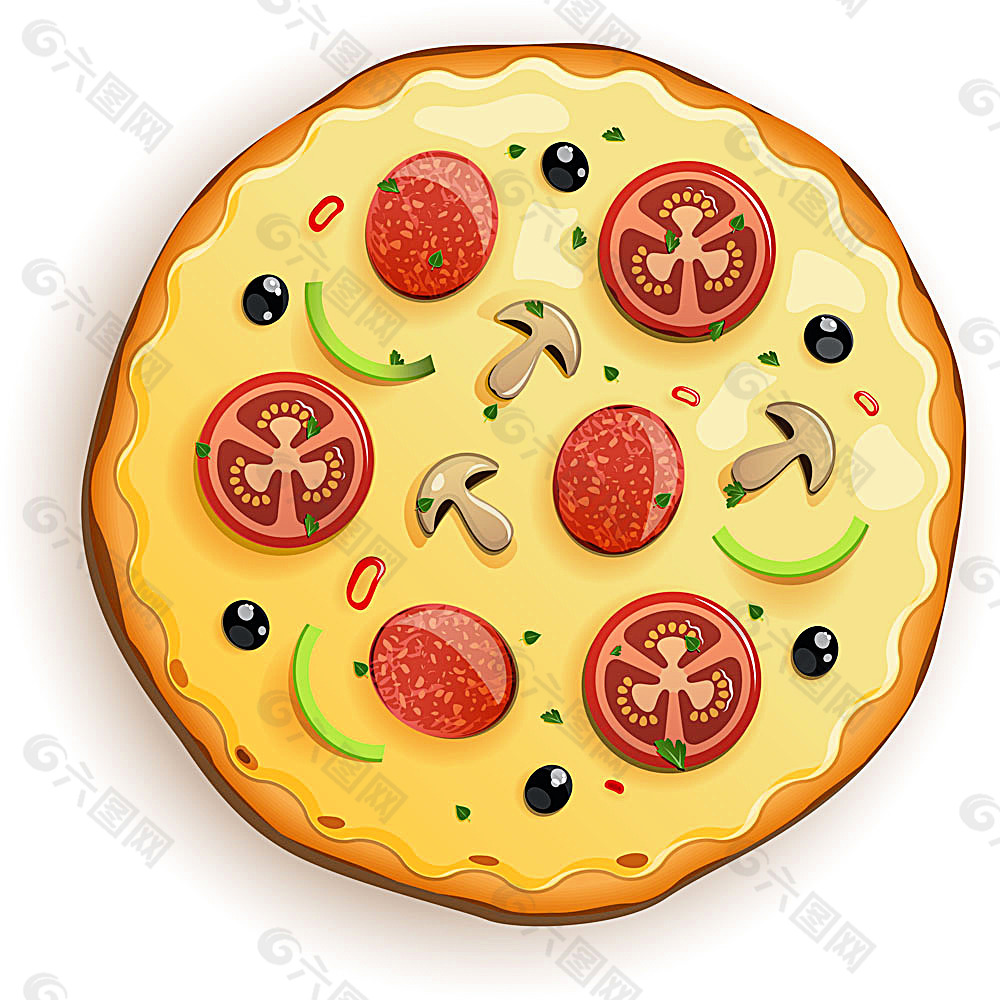 美味的披萨插画