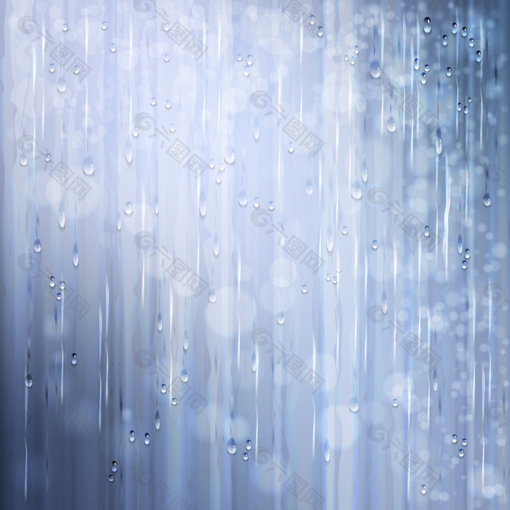下雨天玻璃上的水滴_高清图片素材