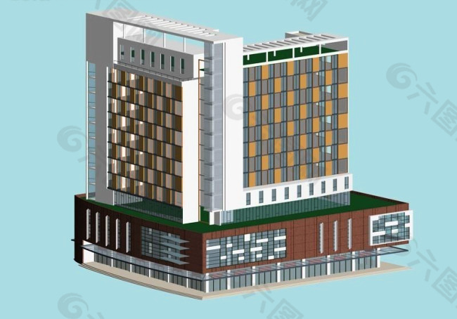 MAX公共建筑商业大厦3D模型