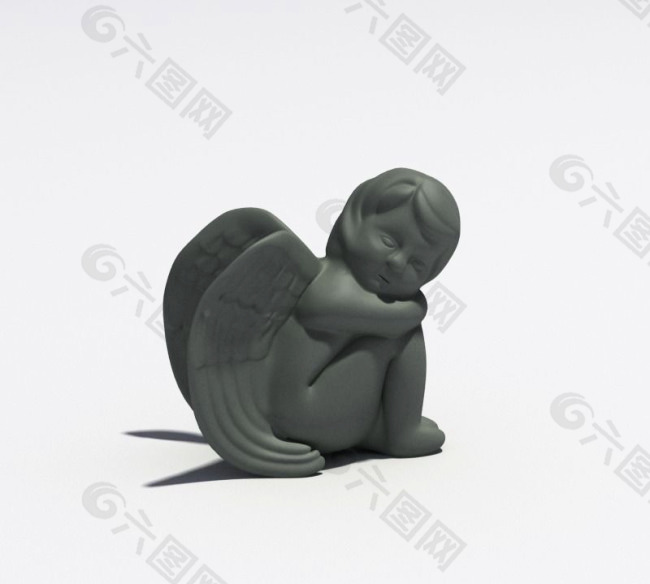 睡着的天使雕塑3D模型