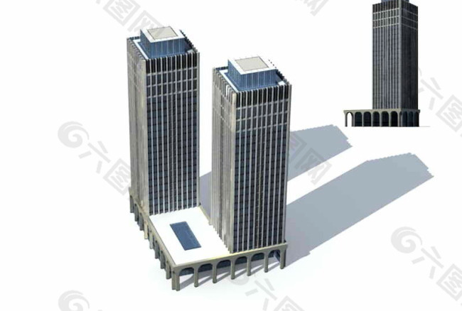 MAX十层塔式住宅楼3D模型