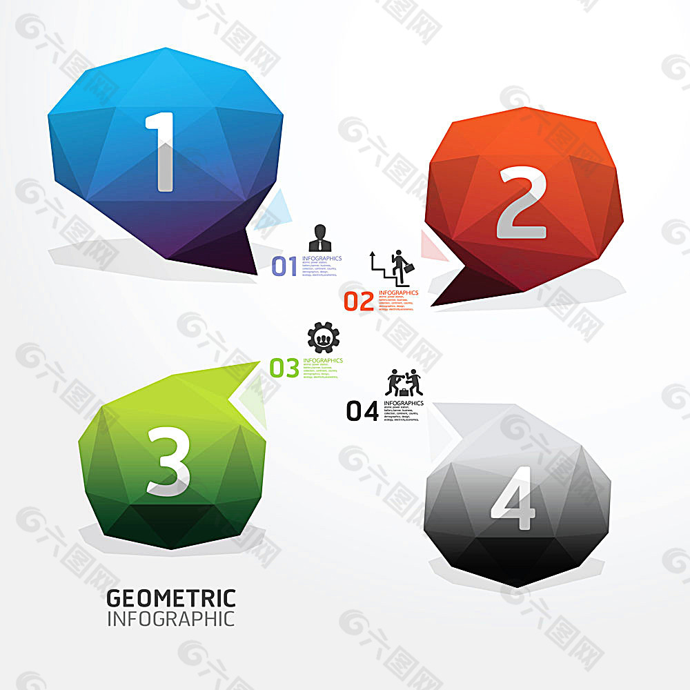 立体对话气泡式信息图表