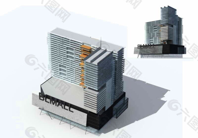 MAX欧式的三层别墅3D模型