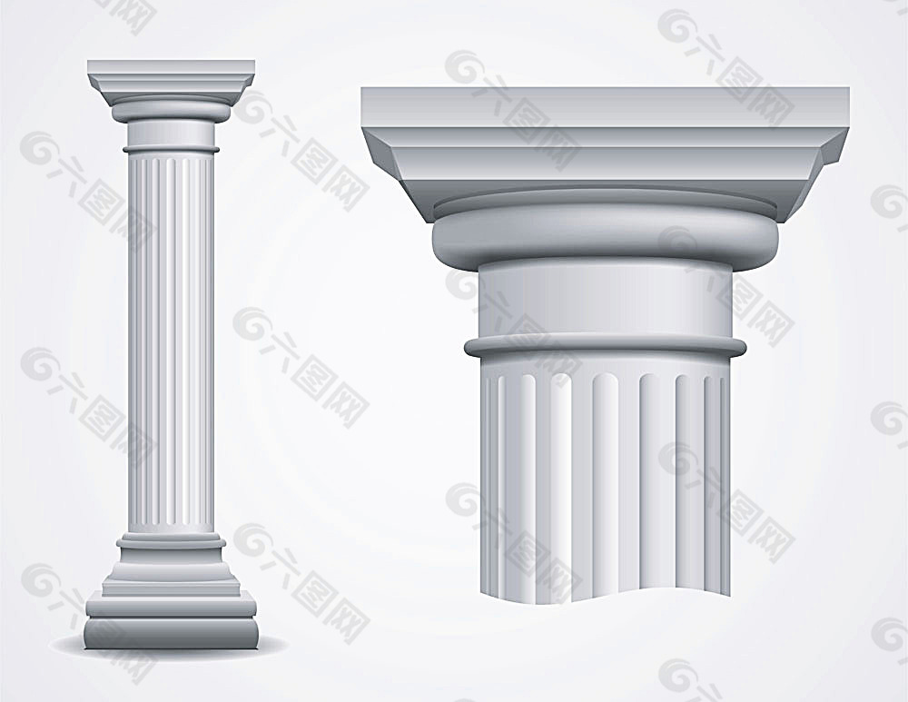 灰色古罗马柱