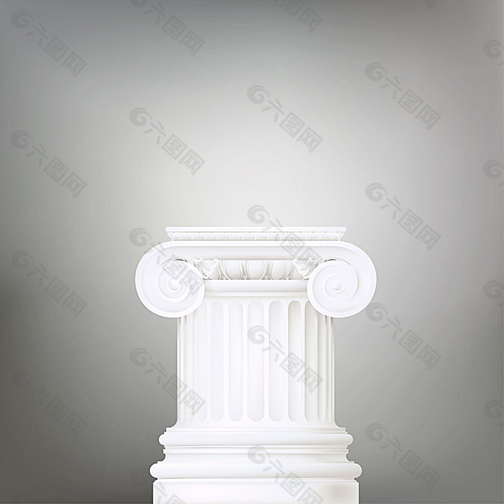 洁白光滑的古罗马柱