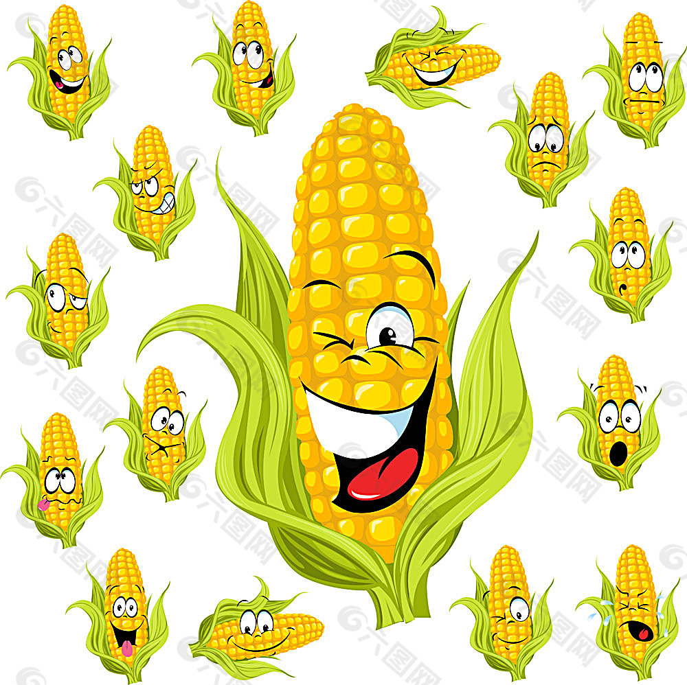 卡通玉米表情