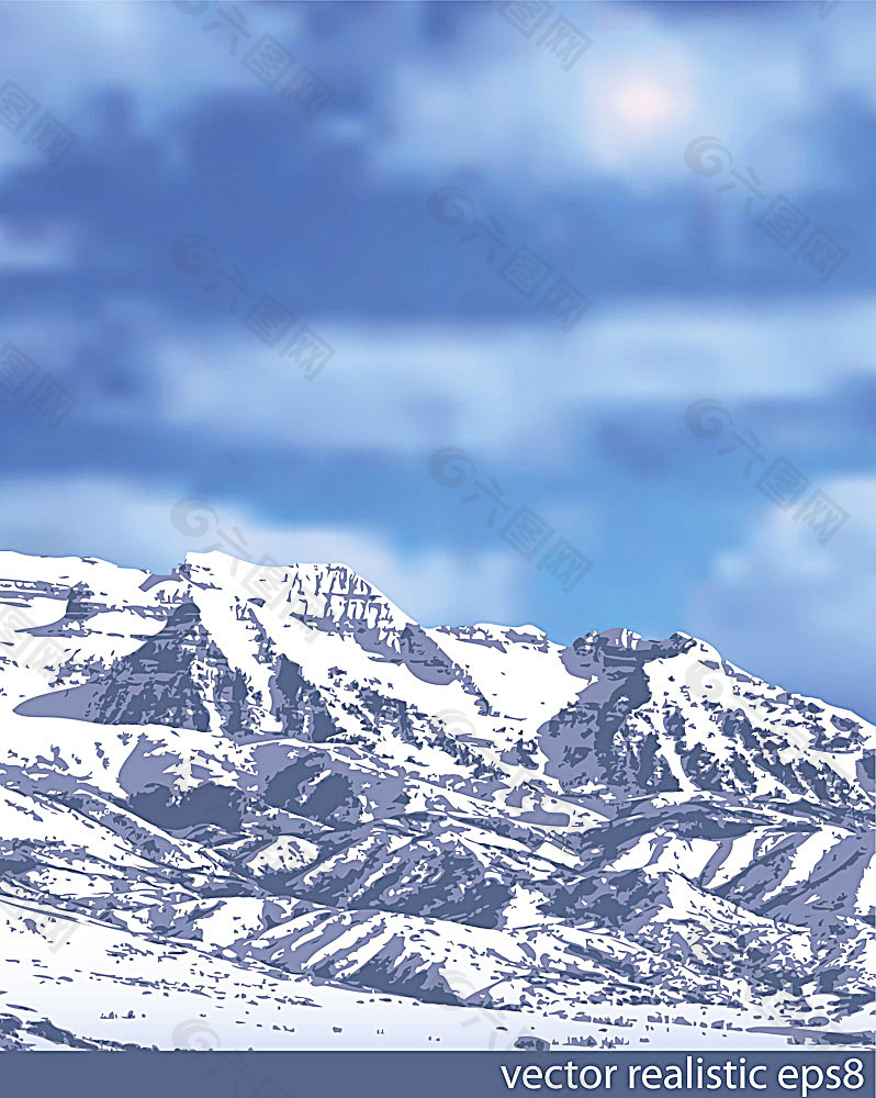 矢量雪山背景素材背景素材免费下载 图片编号 六图网