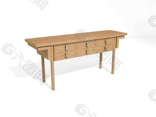 MAX中式桌子3d模型桌子