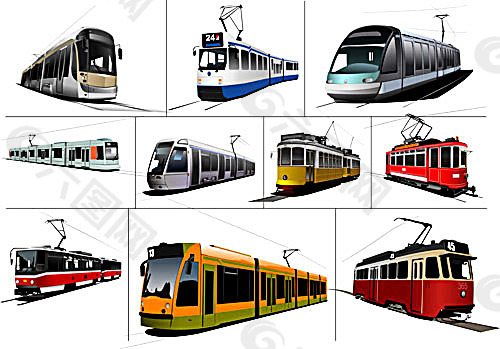 电车合集设计元素素材免费下载 图片编号 六图网
