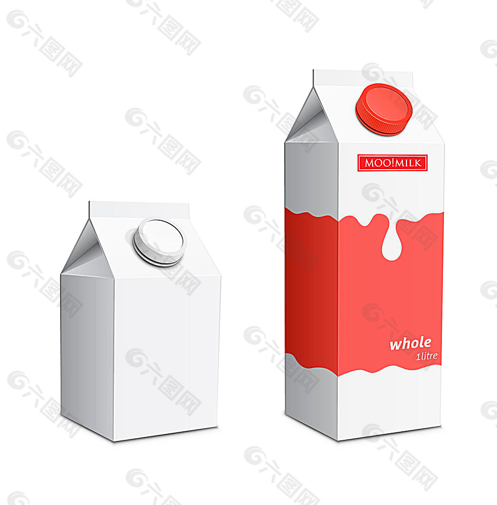 矢量牛奶包装盒设计