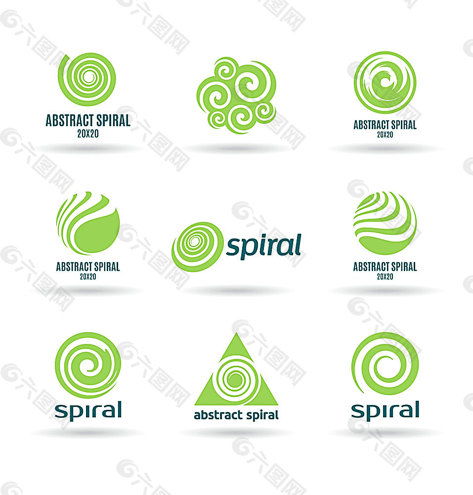 绿色螺旋logo设计