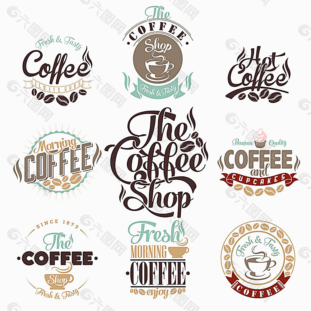 咖啡杯主题logo设计