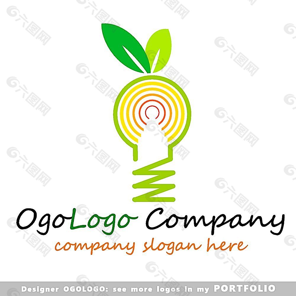 绿叶电灯泡logo